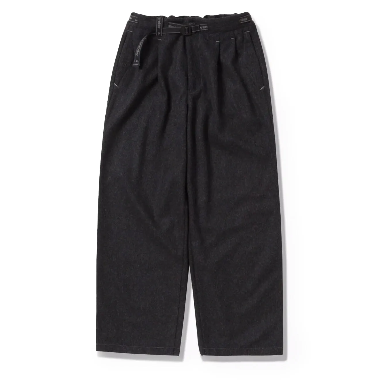 No Iron And Wander Womens Rewool Tweed Wide Pants Dark Gray