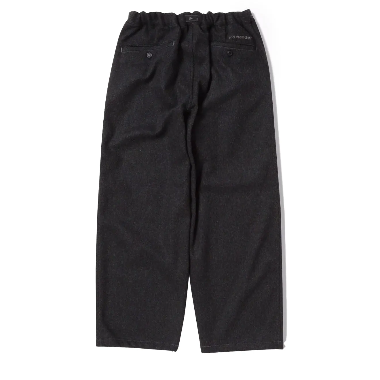 And Wander Womens Rewool Tweed Wide Pants Dark Gray Anti Pilling Finish Formal Look