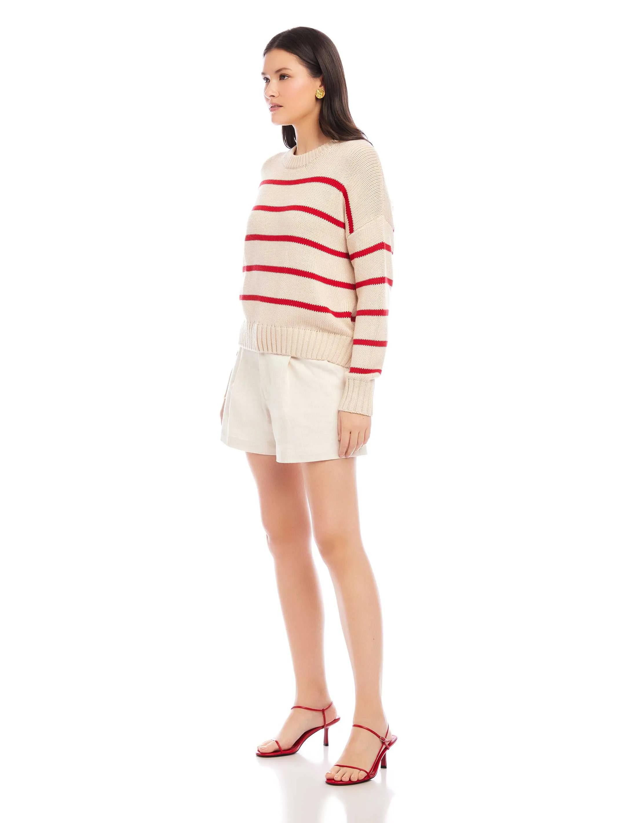 Luca Crewneck Sweater Jacquard Weave Mid layer