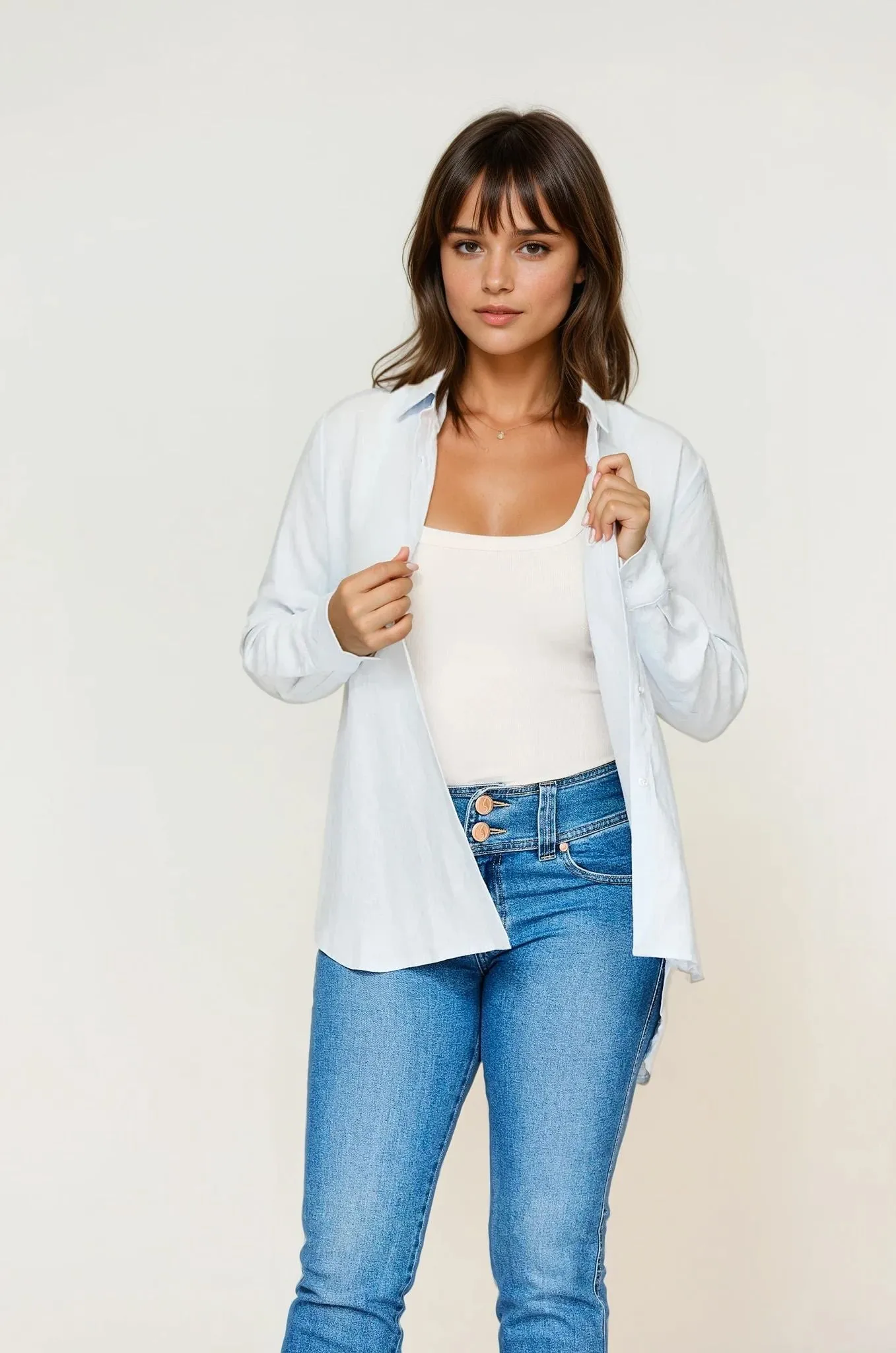 Isla Linen Shirt Blue Comfortable and Chic Perfect Layer