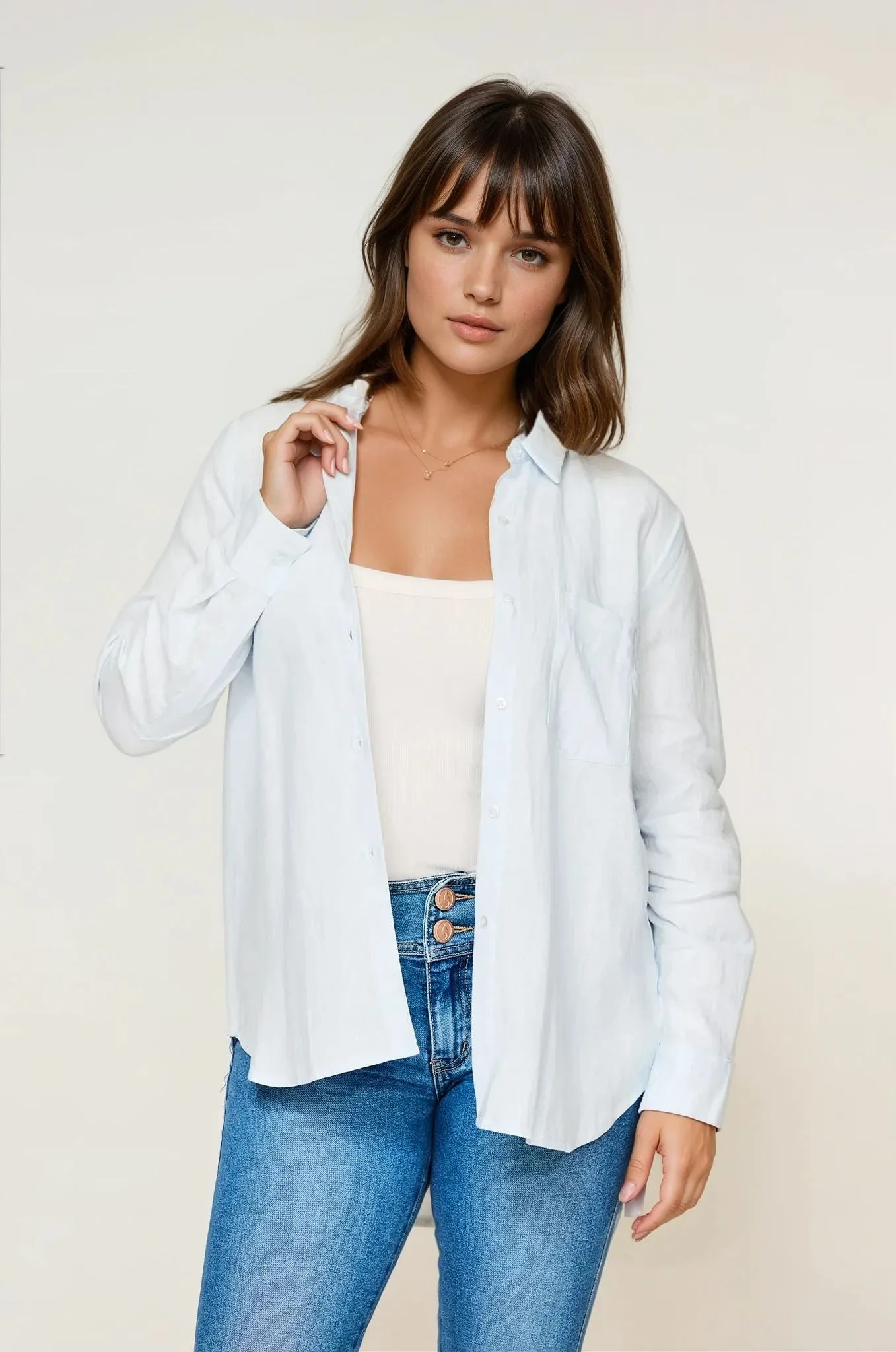 Sustainable Fibers Isla Linen Shirt Blue