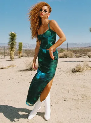 Sound Check Maxi Skirt Blue Tear Resistant Material