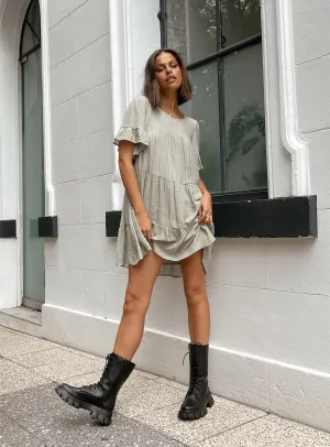 Blush Glow Long Lines Miami Mini Dress Sage