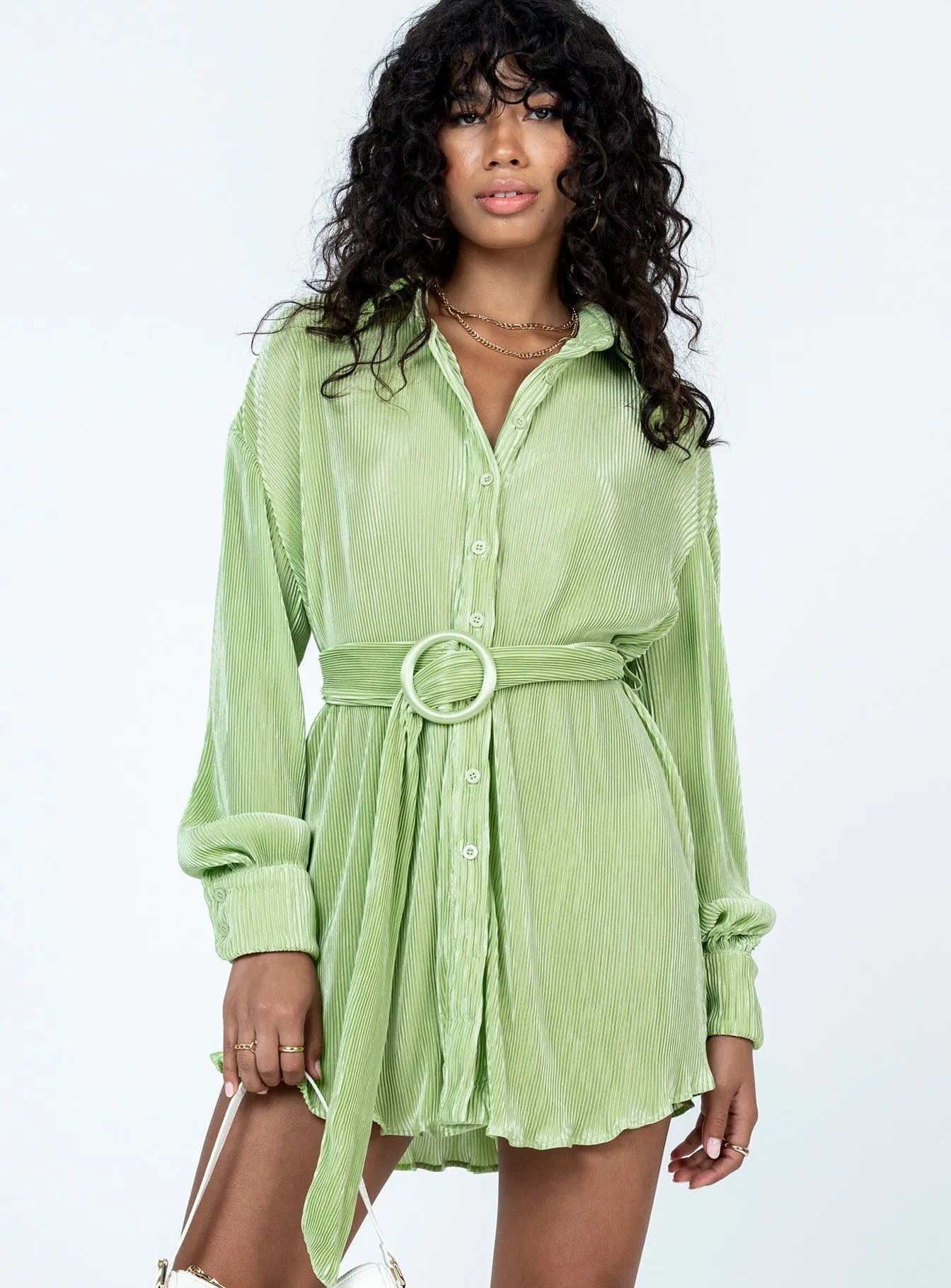 Clean Drape Edena Mini Dress Green