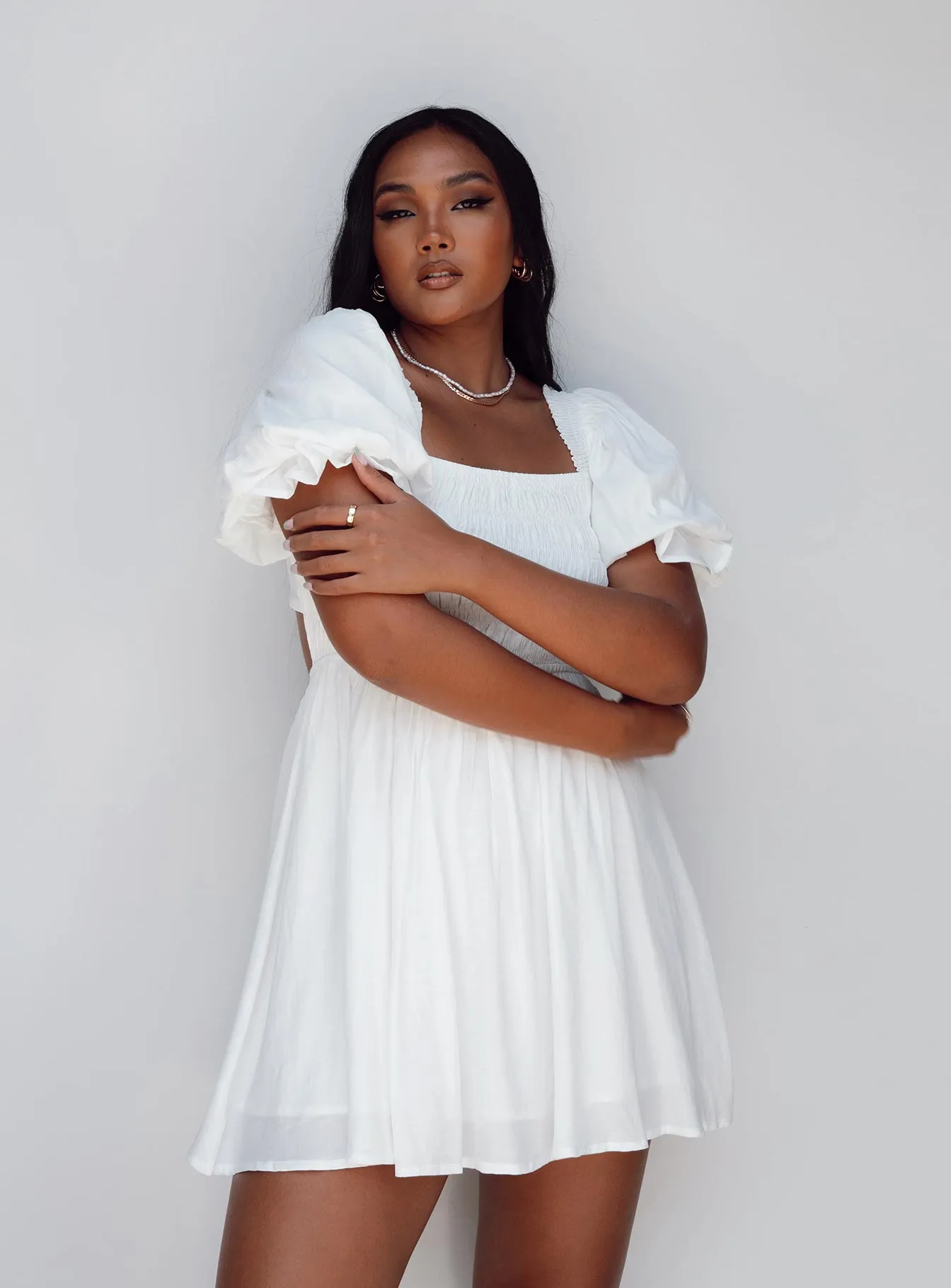 Spring-Season Dani Mini Dress White