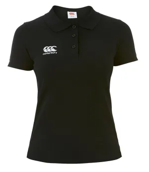 Heat Transfer Printing DoubleLayeredCollar Canterbury Ladies Waimak Pique Polo Shirt | BLACK