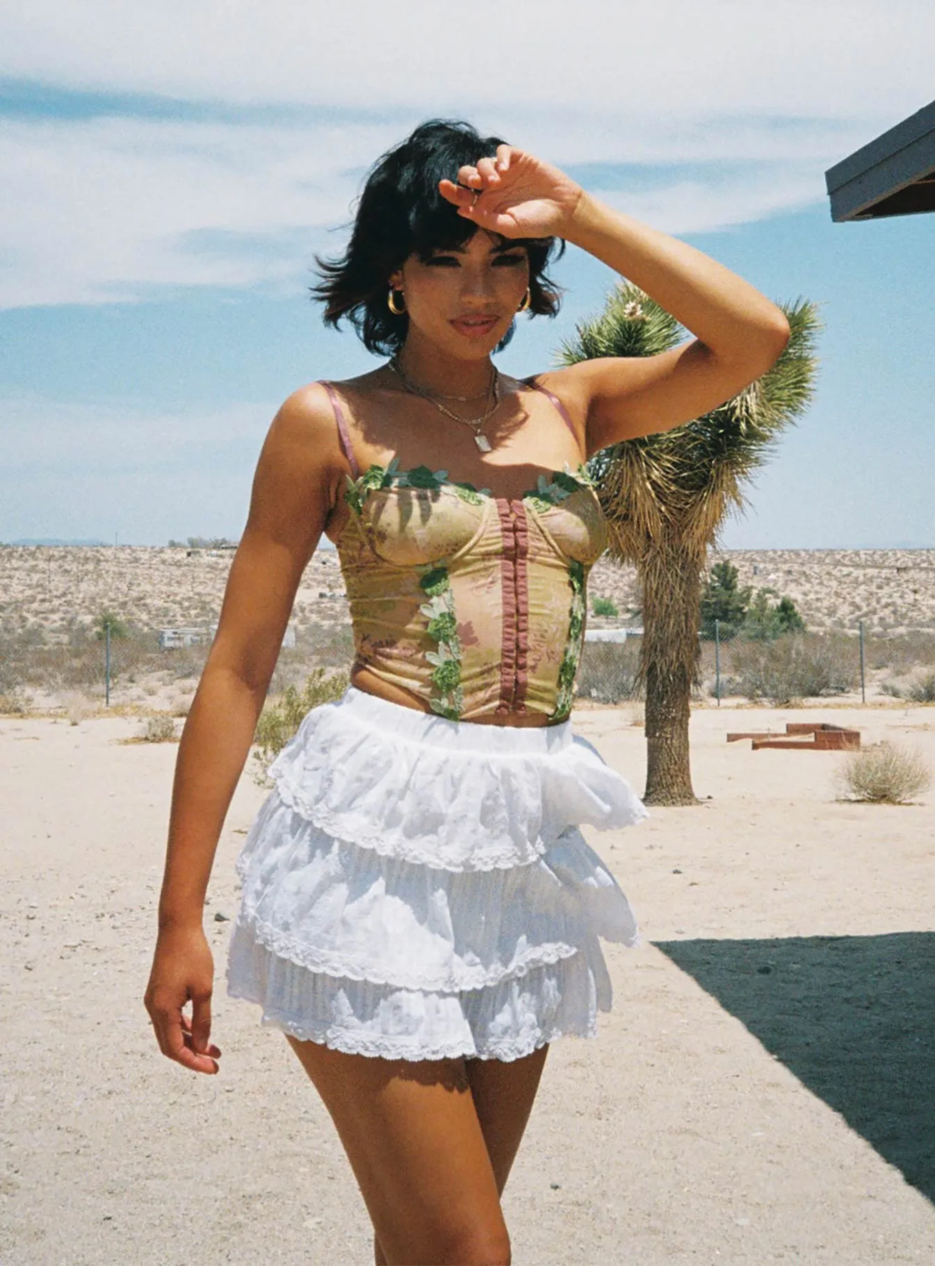 Contemporary Mood Style Staple Sound Check Mini Skirt White