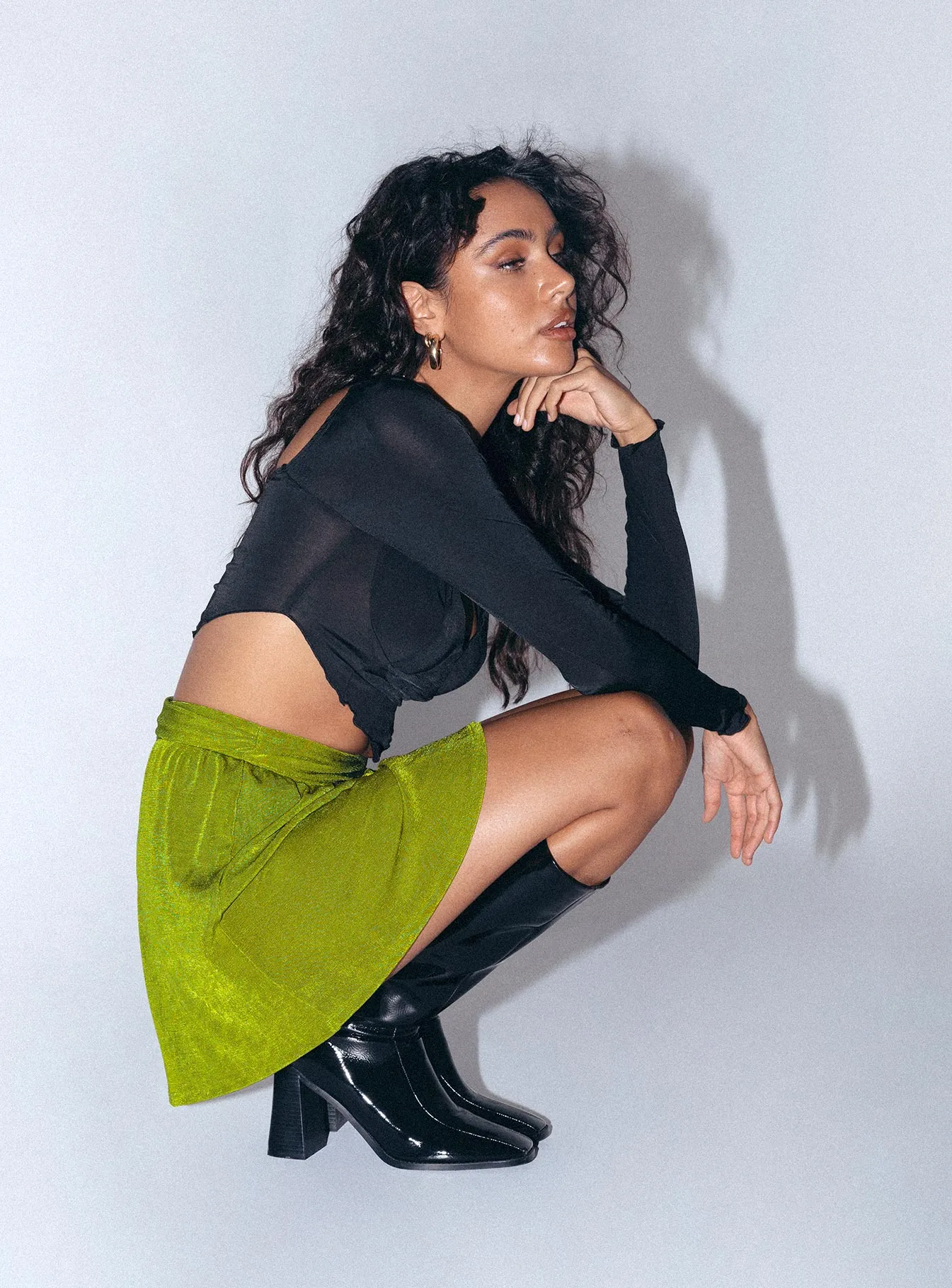 Versatile Outfit Coordinated Set Eithan Mini Skirt Green