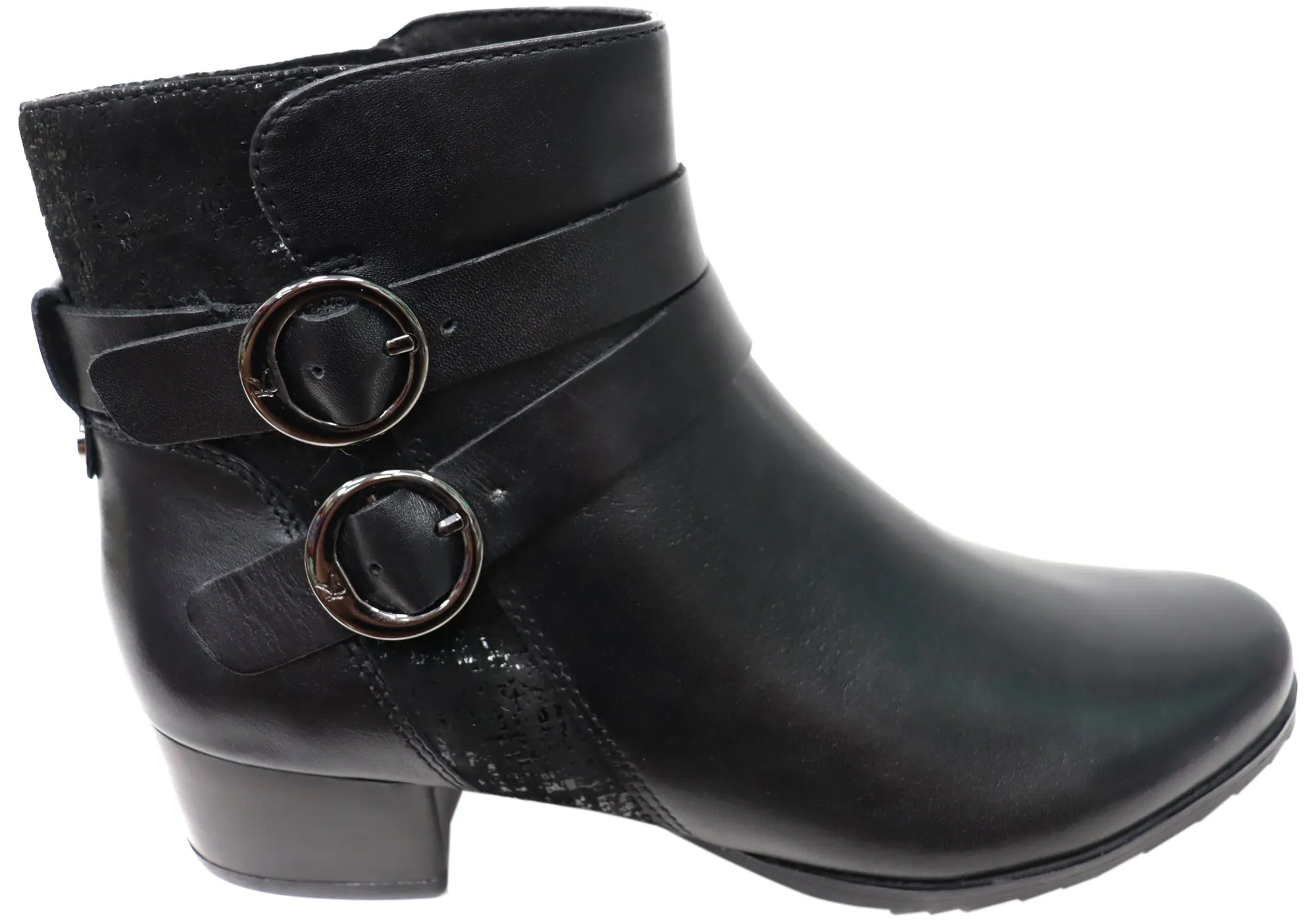 Breathable Work Commute Comfort Toe Box Caprice Naomi Womens Extra Wide Fit Comfortable Leather Ankle Boots