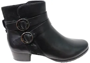 Caprice Naomi Womens Extra Wide Fit Comfortable Leather Ankle Boots Graduation Ceremony