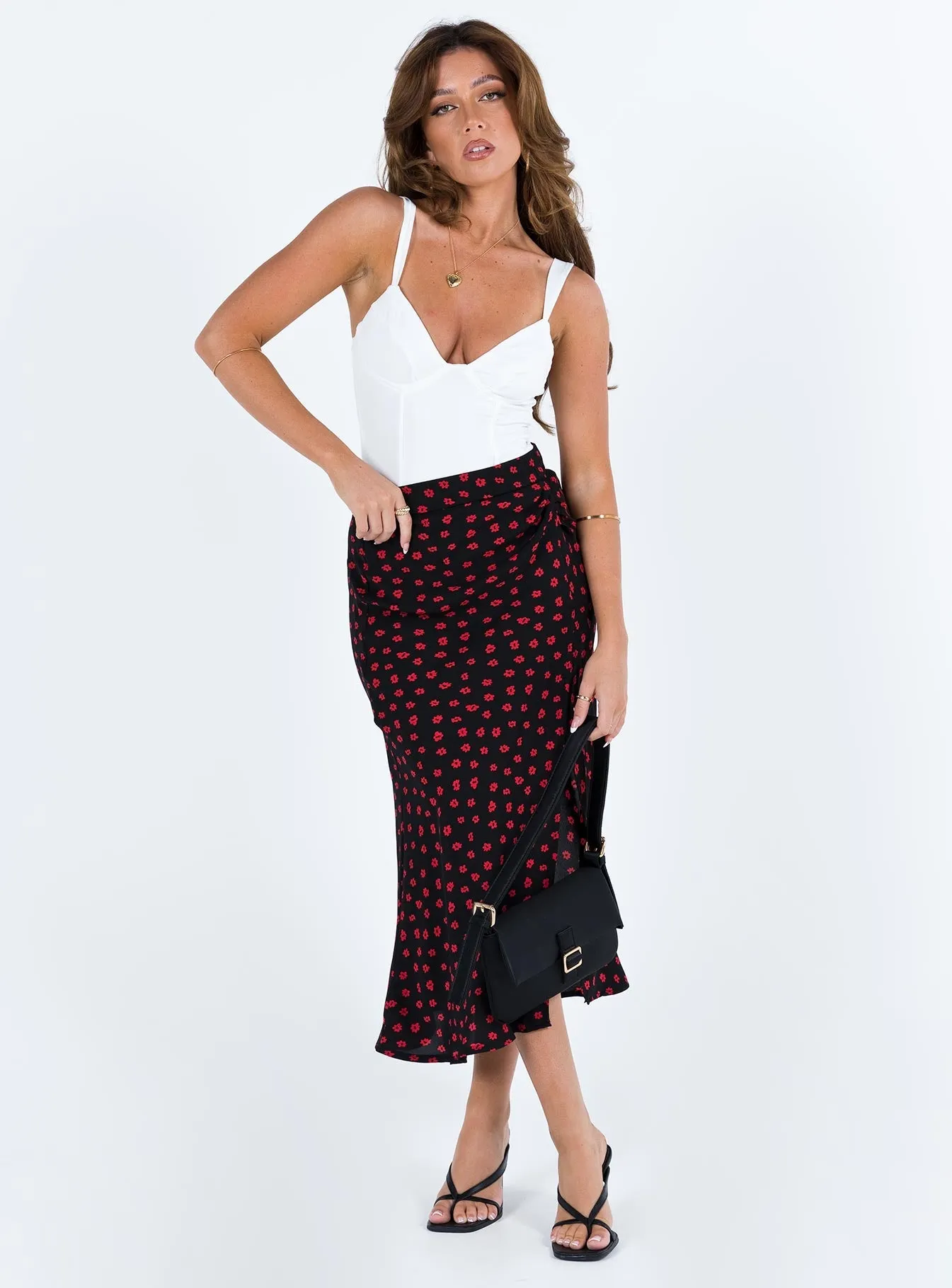 Mabel Midi Skirt Petite Innovative Fabric Smooth Layer