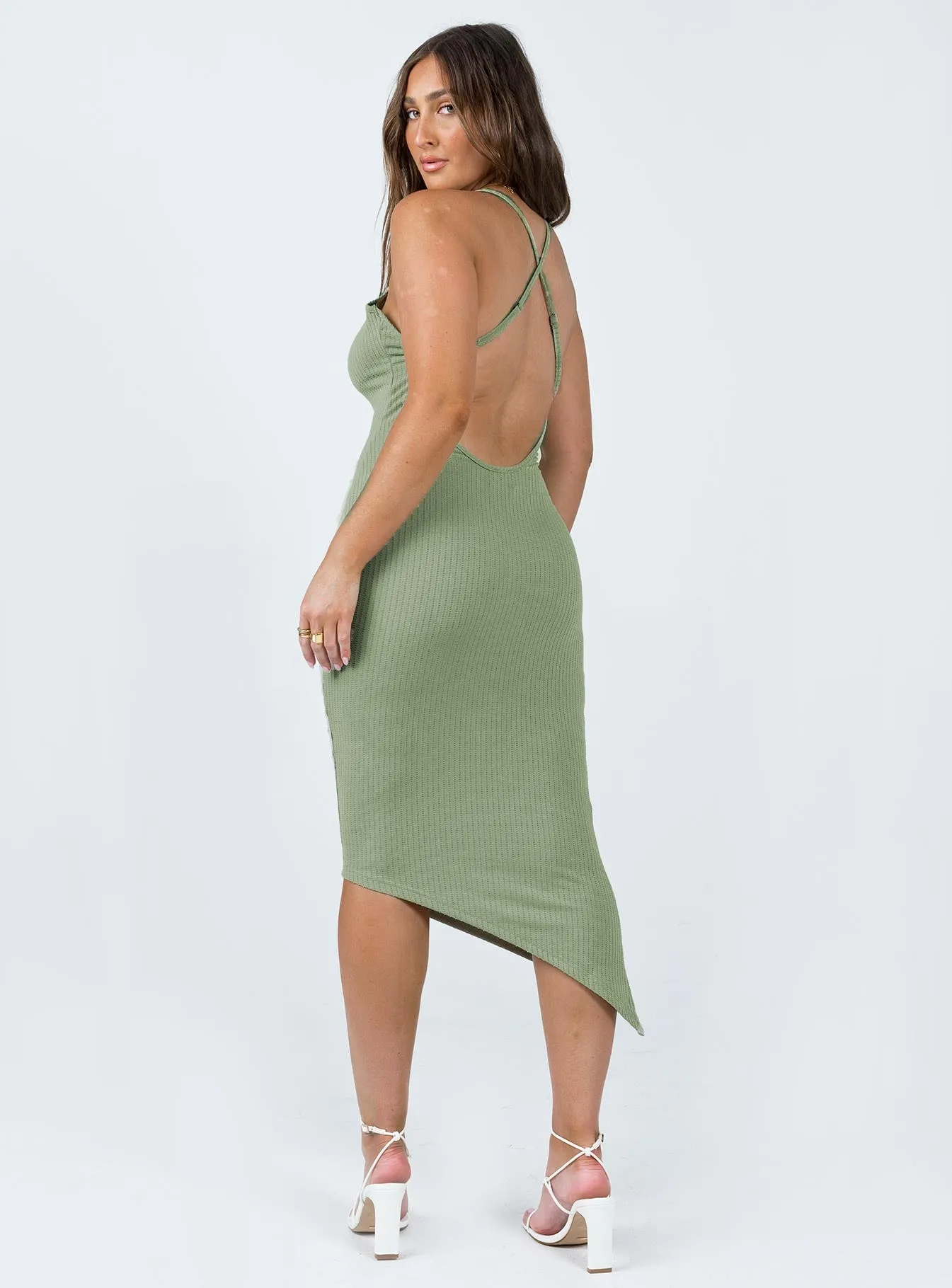 Stylish and Comfortable Bold Cut Deme Maxi Dress Sage