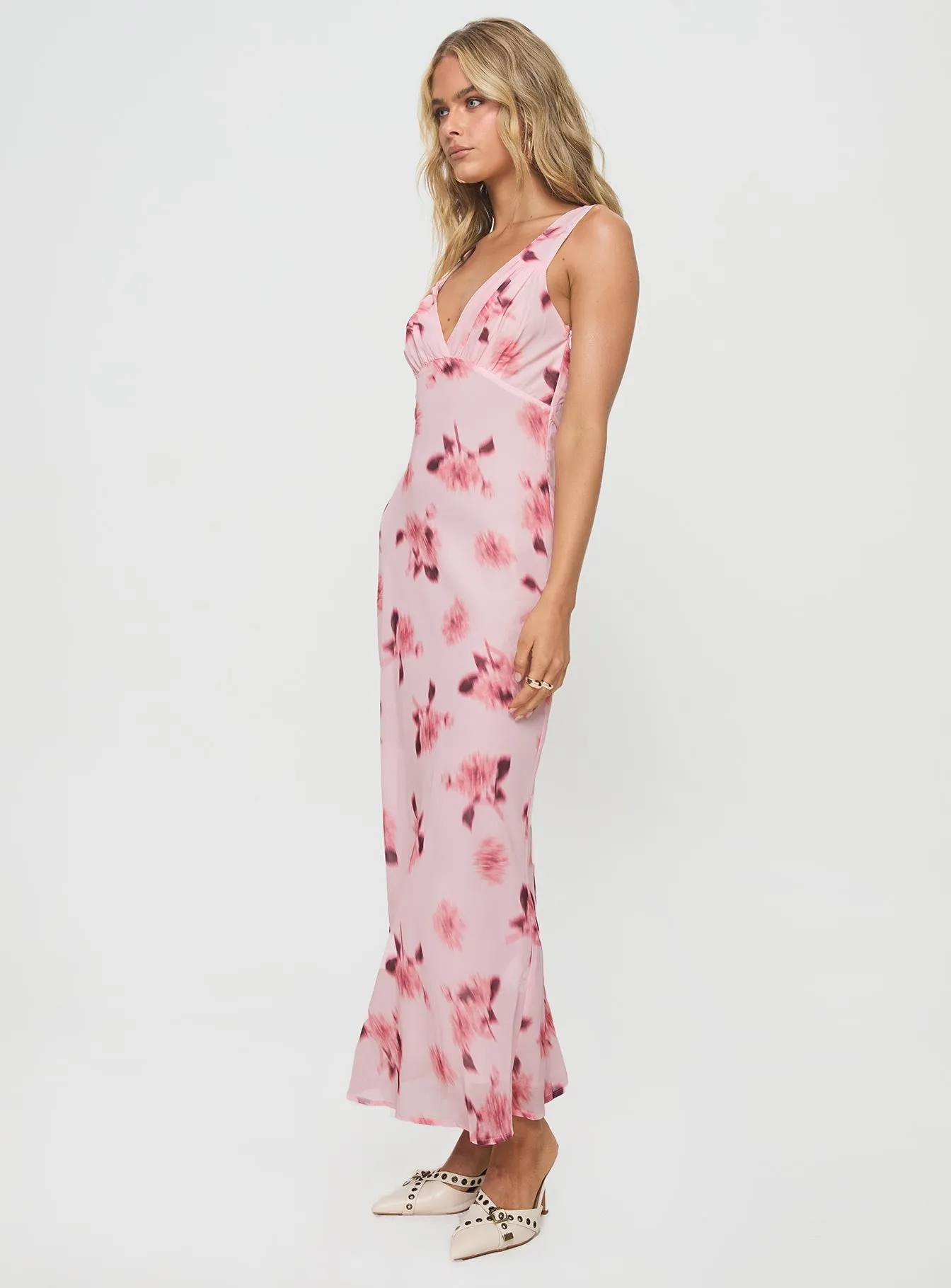 Maysa Floral Maxi Dress Pink Chic Casual Wear