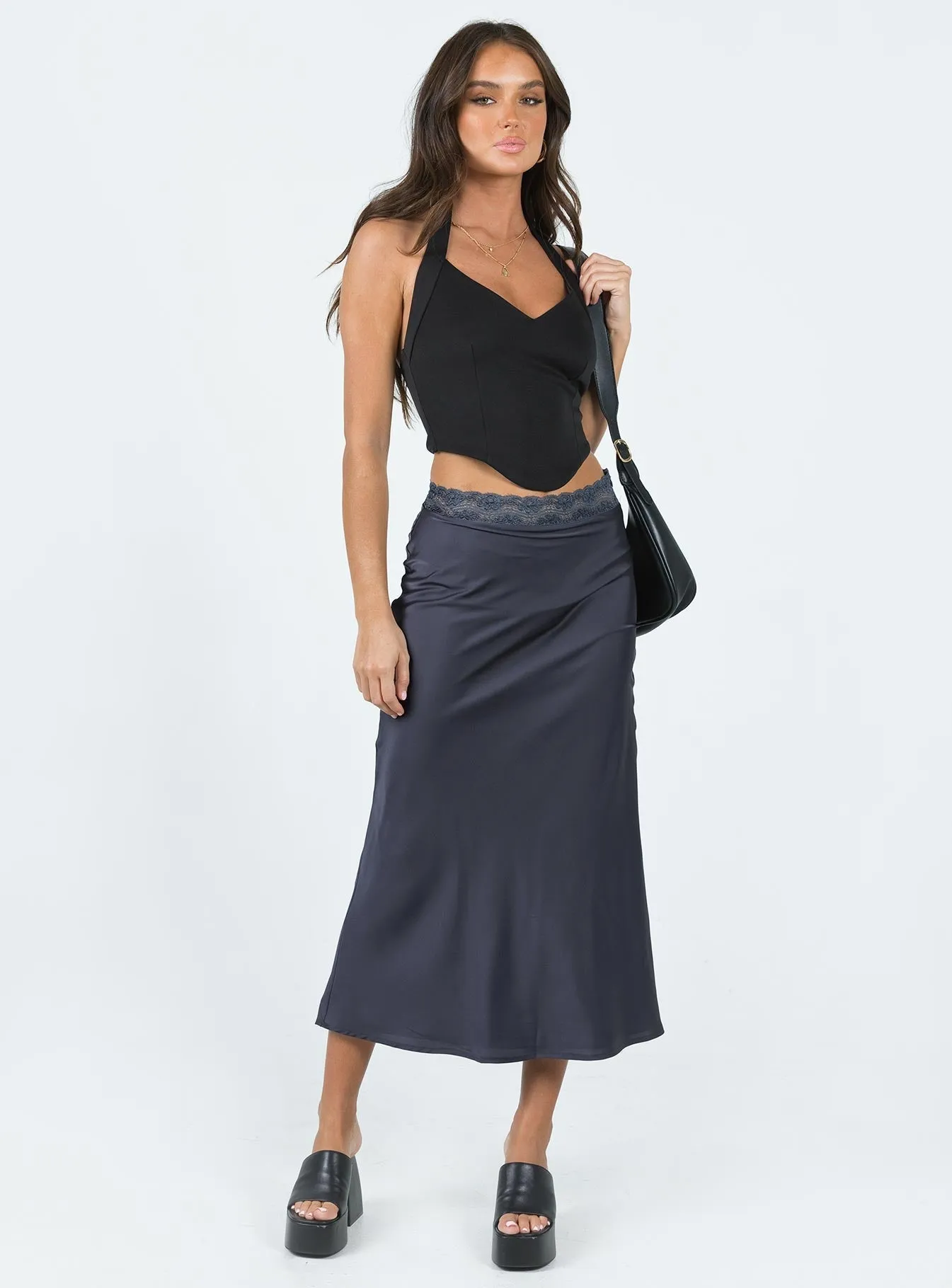 Foldable Design The Charmaine Maxi Skirt Slate