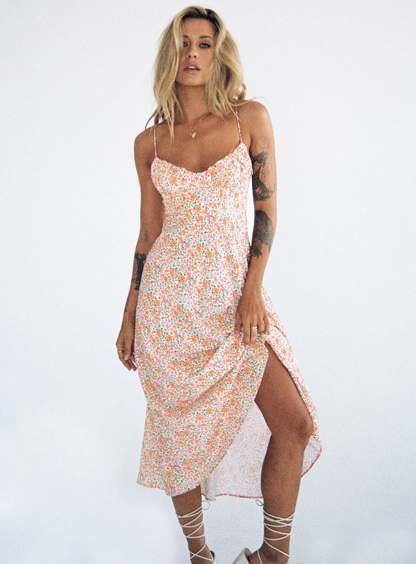 Amara Midi Dress Multi Light and Comfortable Lace Ease