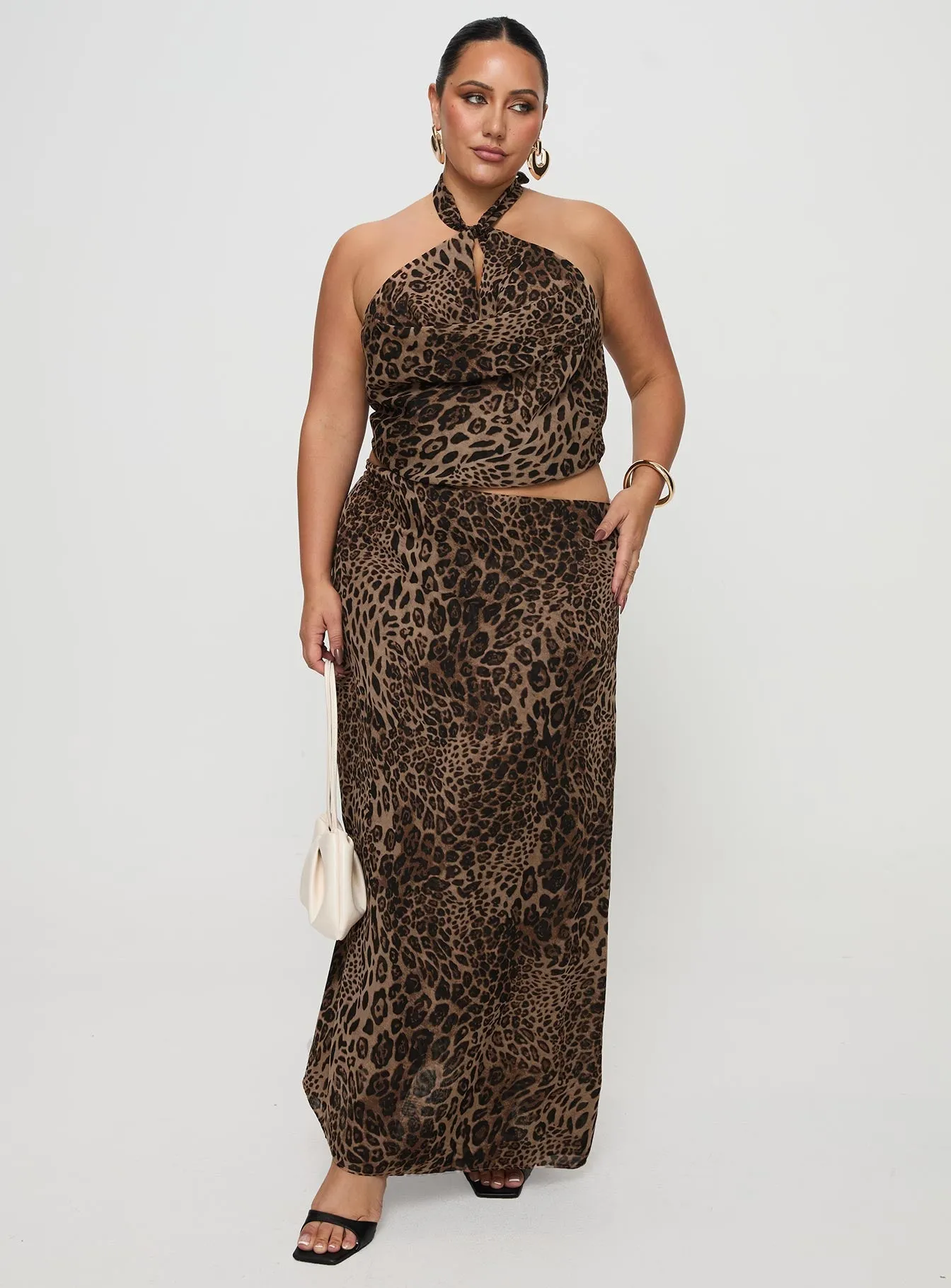 Street Style Glamorous Appeal Eleganza Maxi Skirt Leopard Curve
