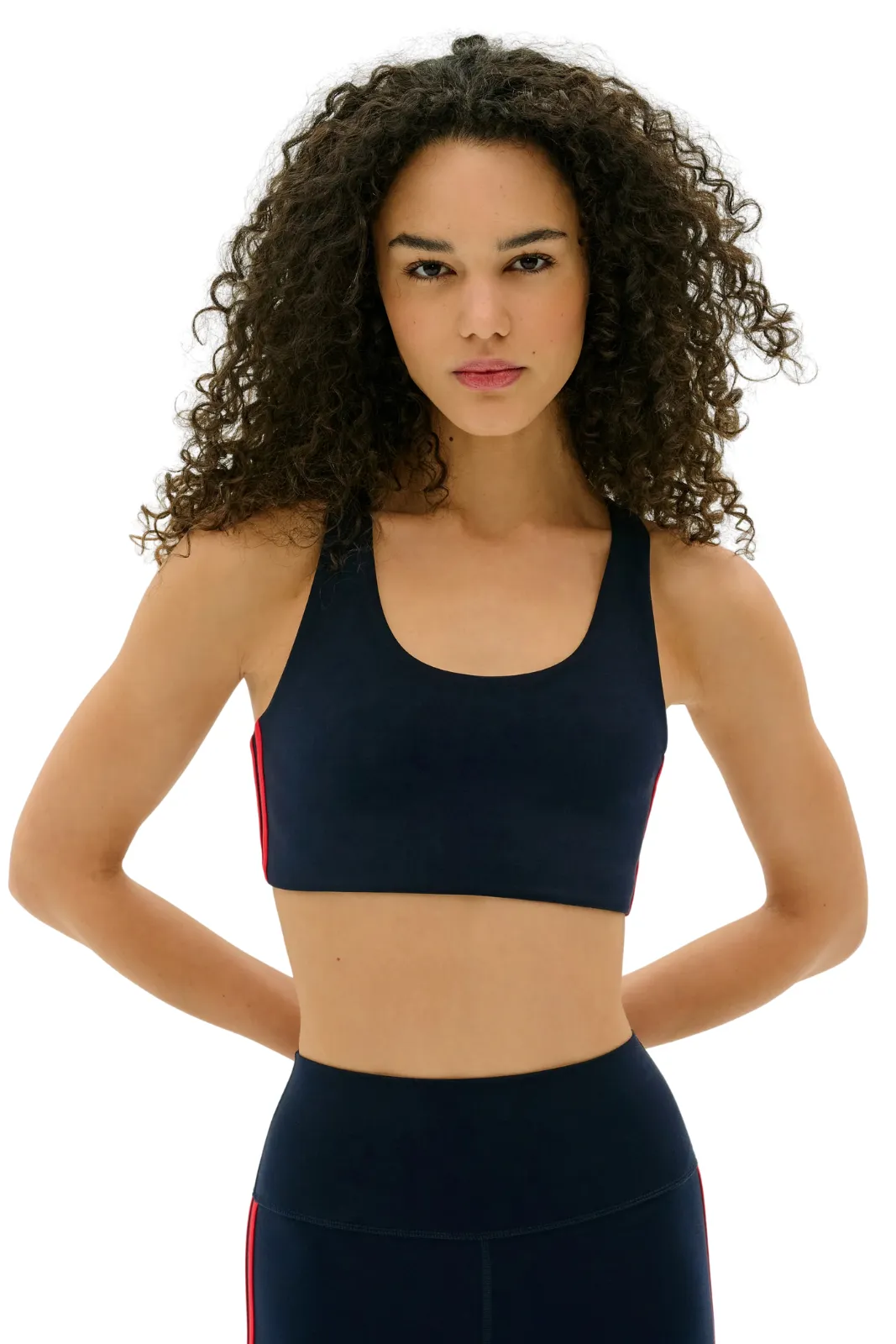 Easy Structure Non-Restrictive Band Ella Airweight Bra, Indigo/Pirate Red