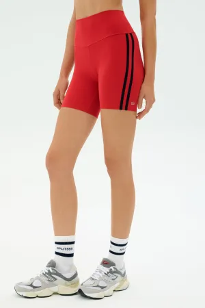 Ella High Waist Airweight Short - Pirate Red/Indigo summer shorts