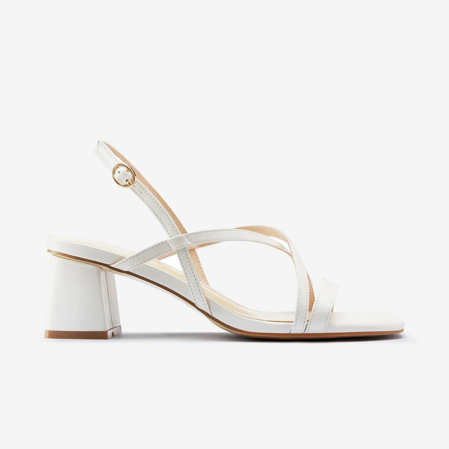 Bridal Footwear Ella Sandal Heel | White Leather