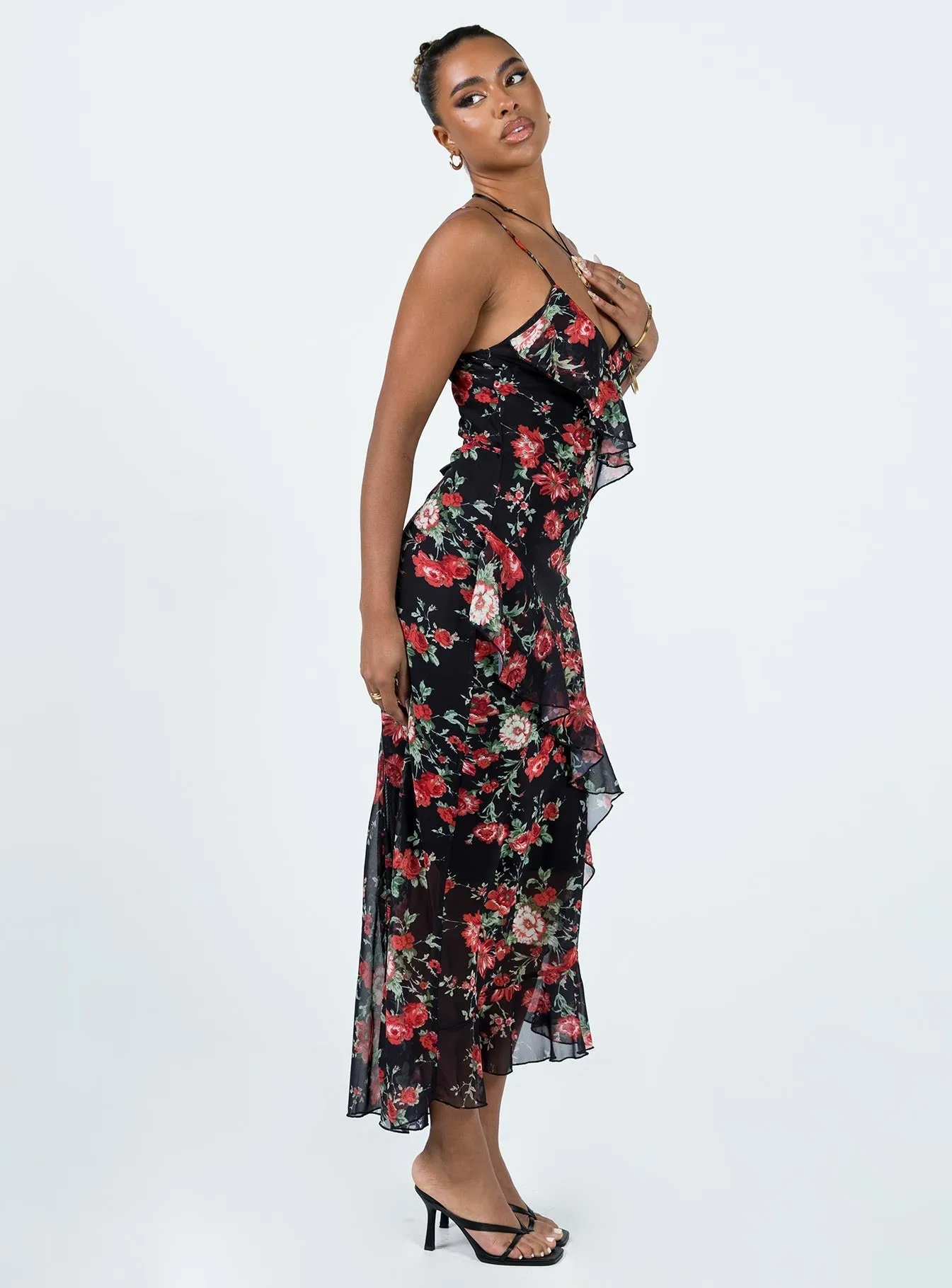 Ellian Maxi Dress Black / Multi Semi Fit