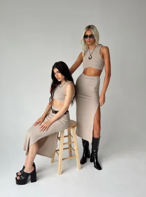 Elasticized Hem Ellie Set Beige Petite