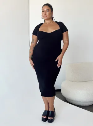 Mature Glam Ellisen Midi Dress Black Curve