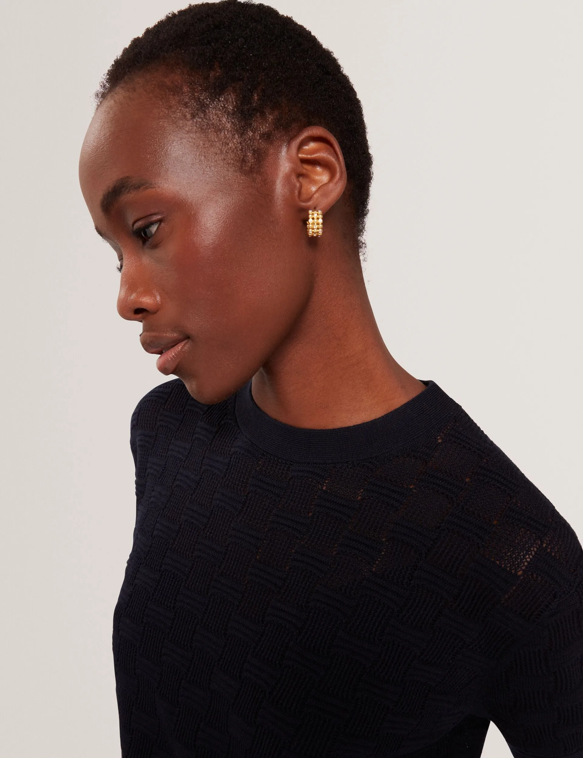 Textured Slub Yarn Breathable fabric EMETA | NAVY