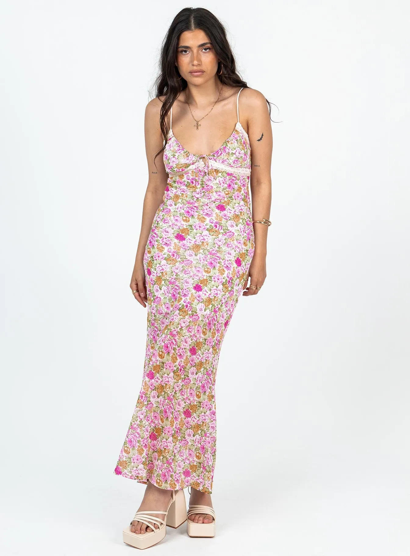 Casual Fit Gentle Fit Emily Maxi Dress Pink Floral Petite