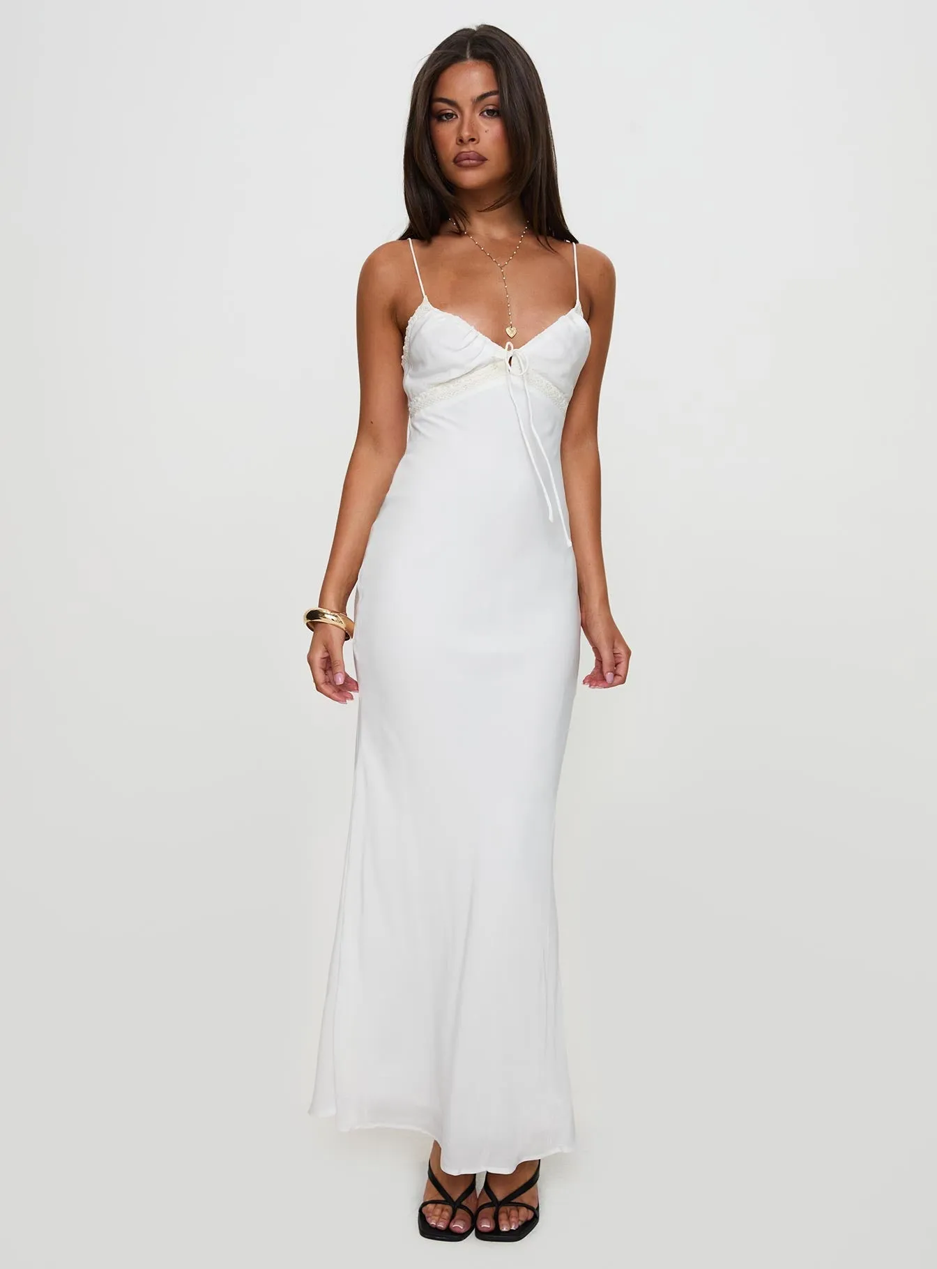 Emily Maxi Dress White Delicate Details