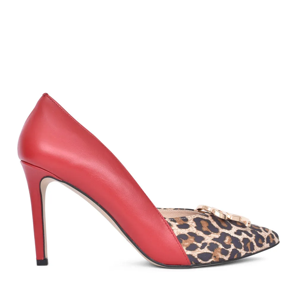 Natural Material Emis Womens Shoe 8335 Red/Leopard