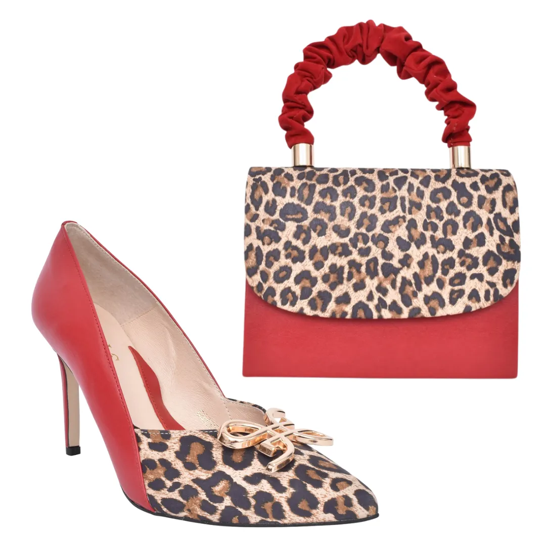 Fashion Booties Emis Womens Shoe 8335 Red/Leopard