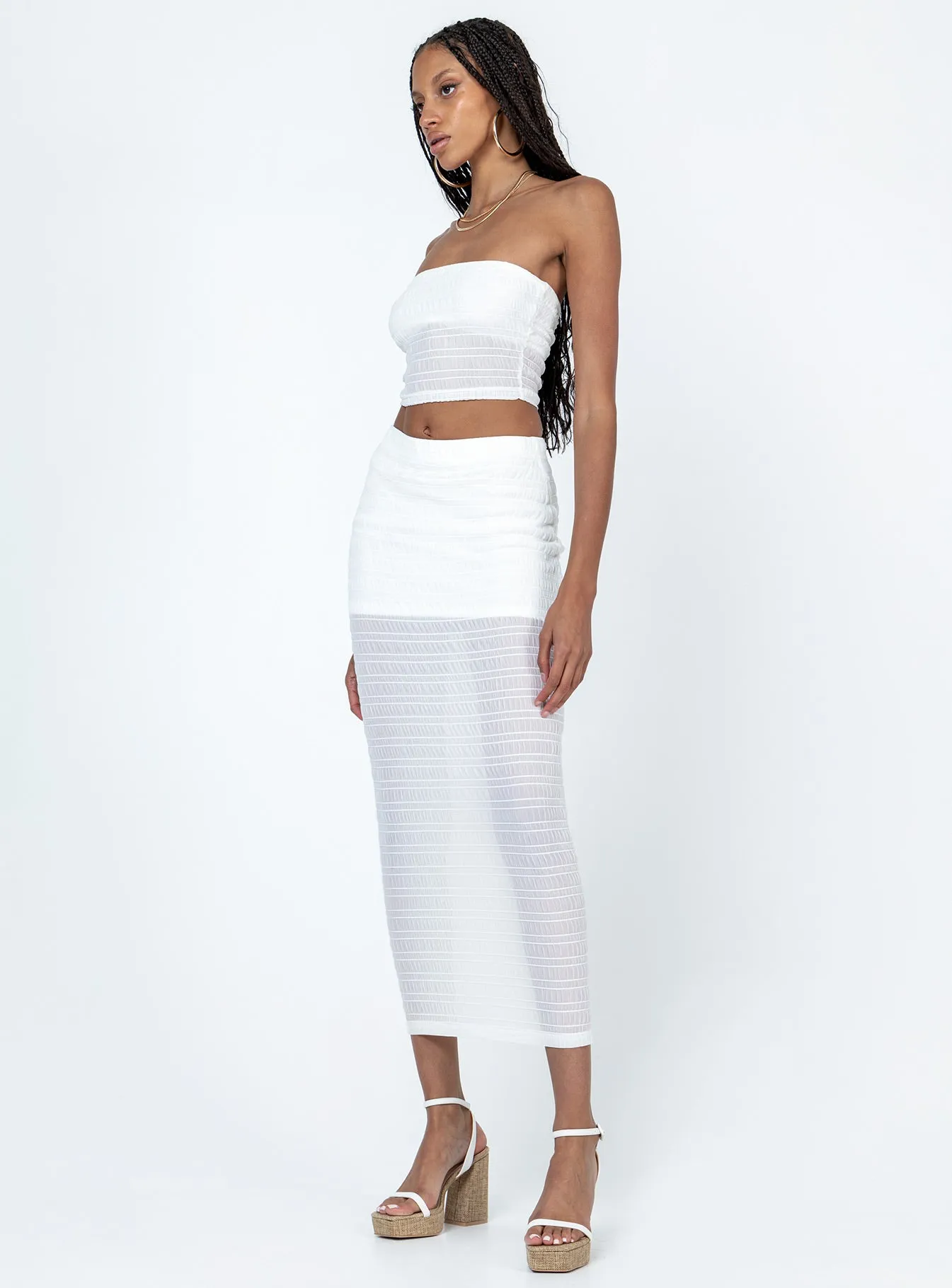 Light Fabric Emmie Set White