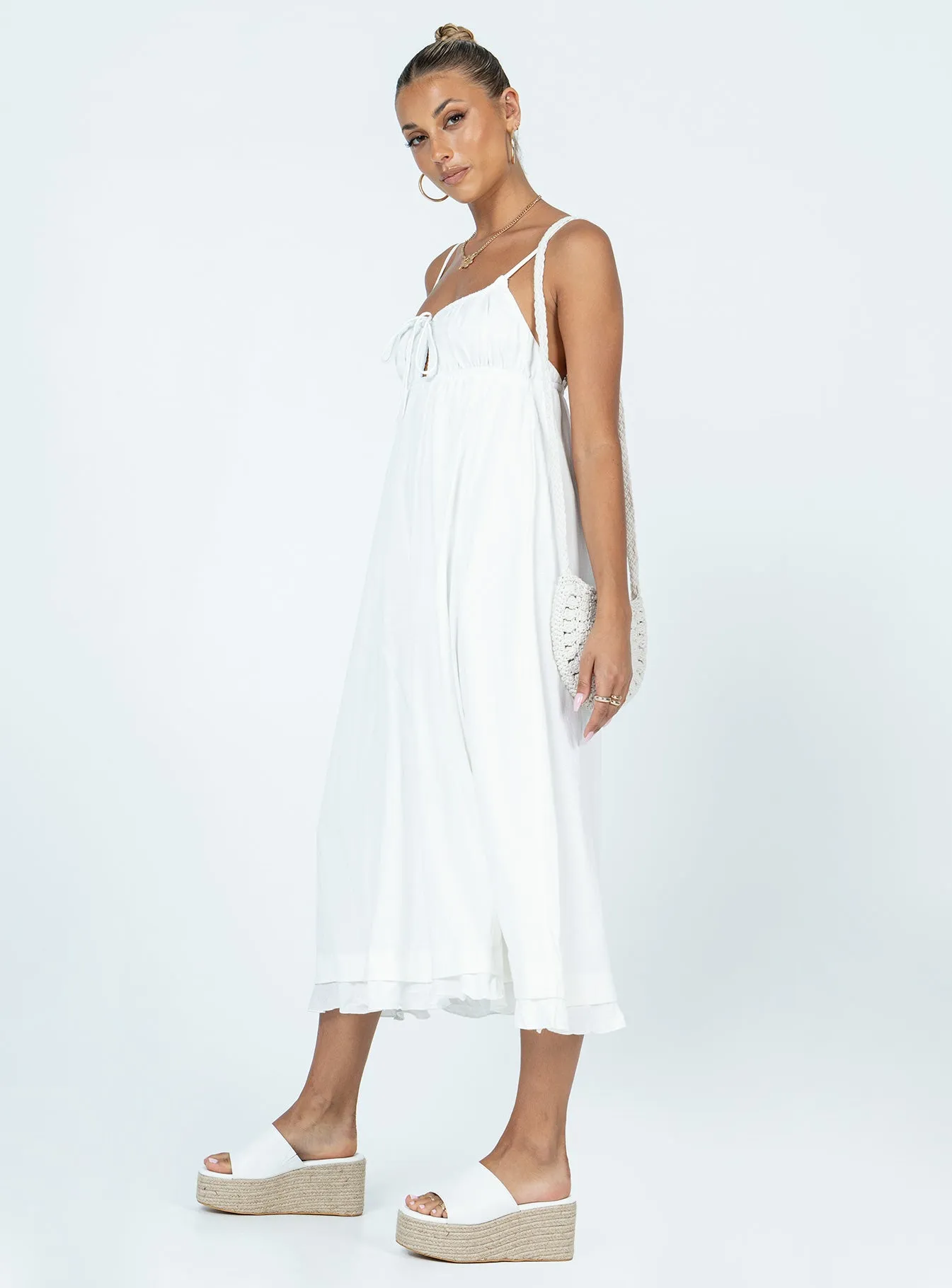 Street Elegance Basic Cool Empress Of Love Maxi Dress White