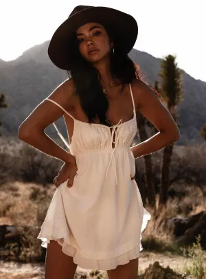 Color-Blocked Bright Accent Empress Of Love Mini Dress White