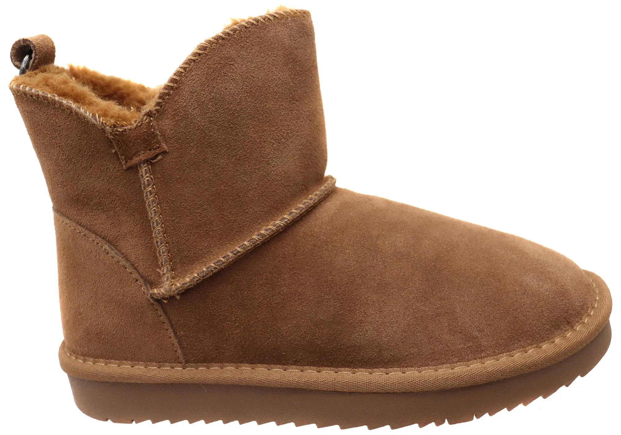 Grosby Nahil Womens Warm Comfortable Indoor Leather Boot Slippers High Heel