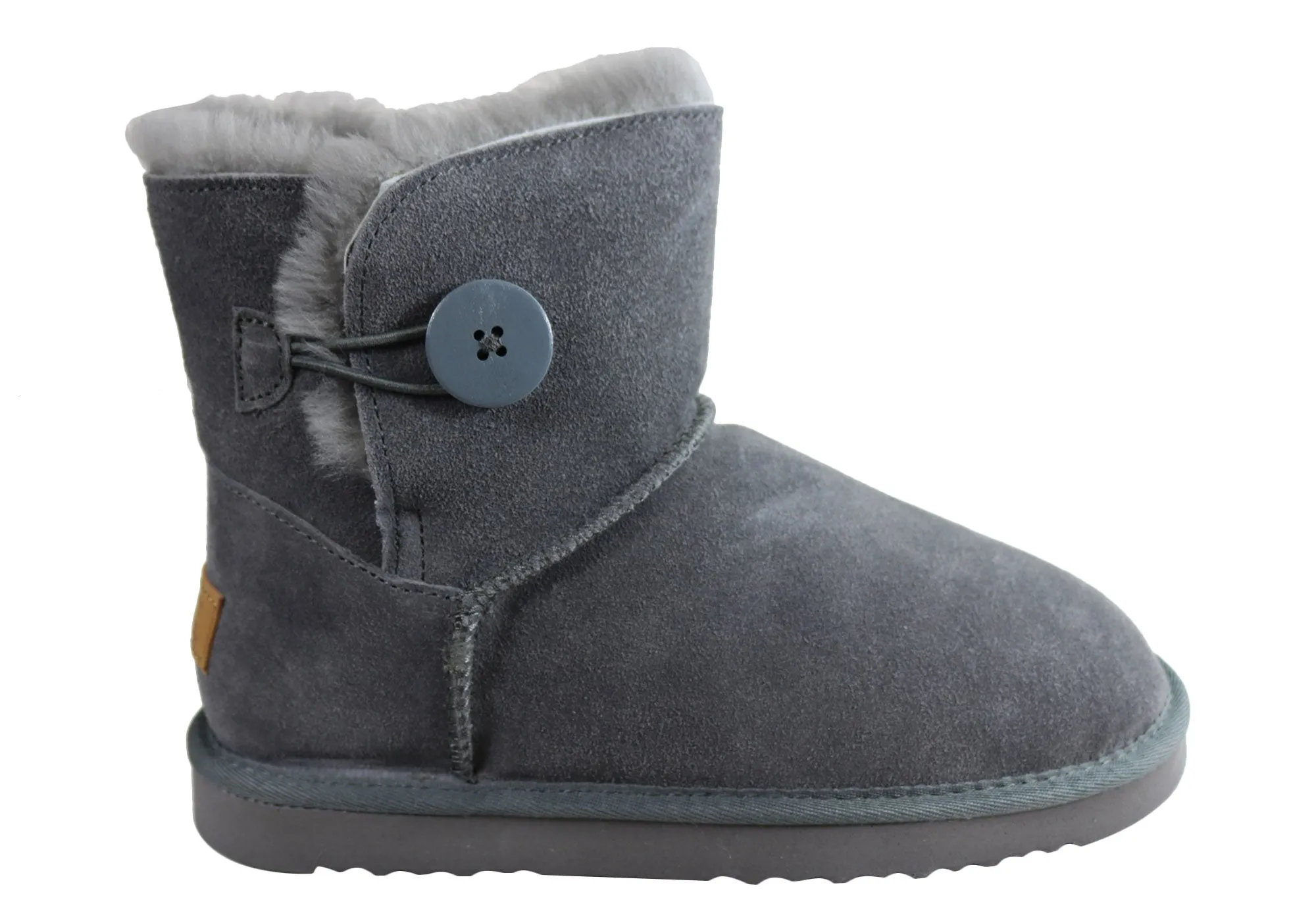 Grosby Button Ugg Womens Warm Comfort Boots With Sheepskin Lining Lace-up