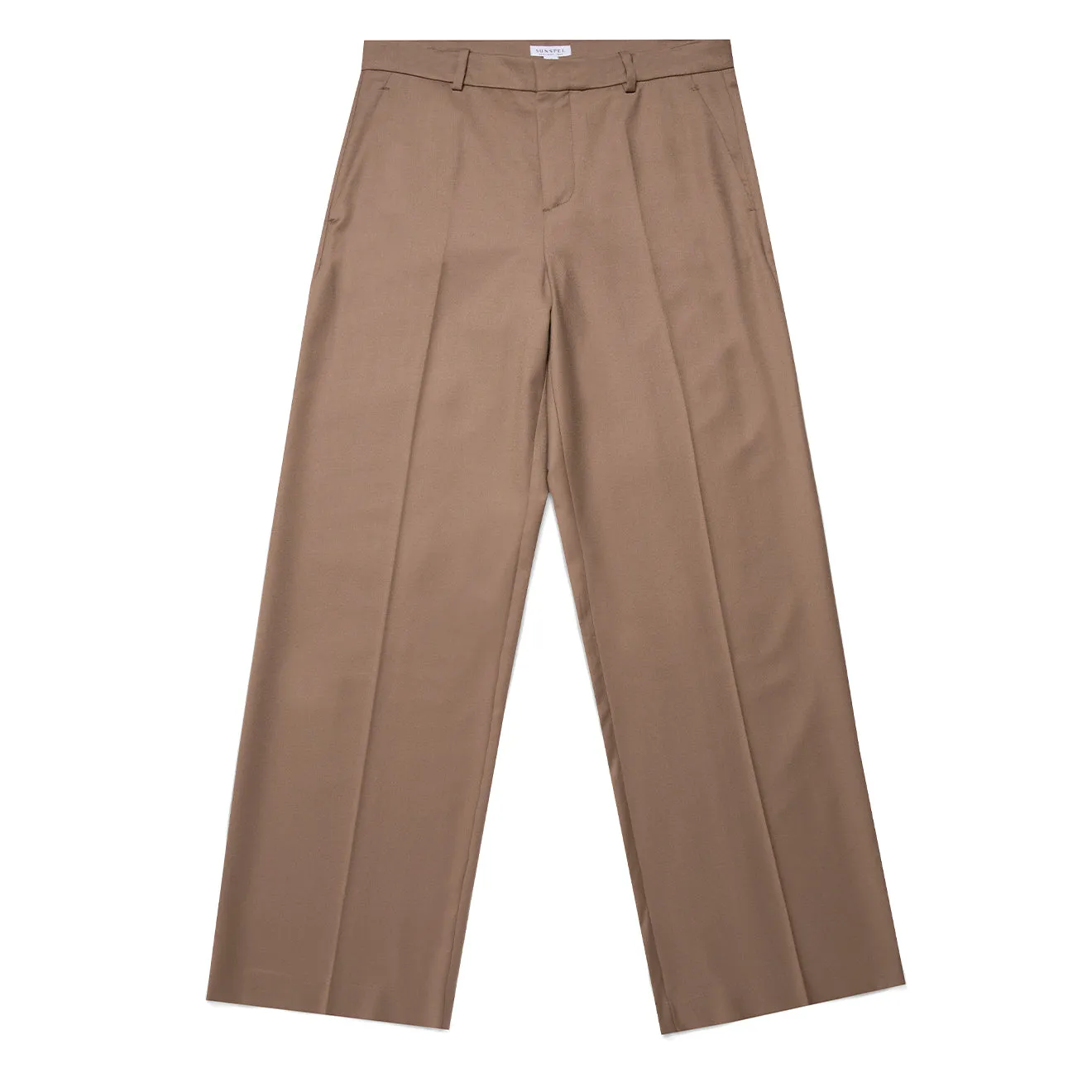 Stretchable Fabric Quick Slip Sunspel Womens Tailored Trouser Light Camel