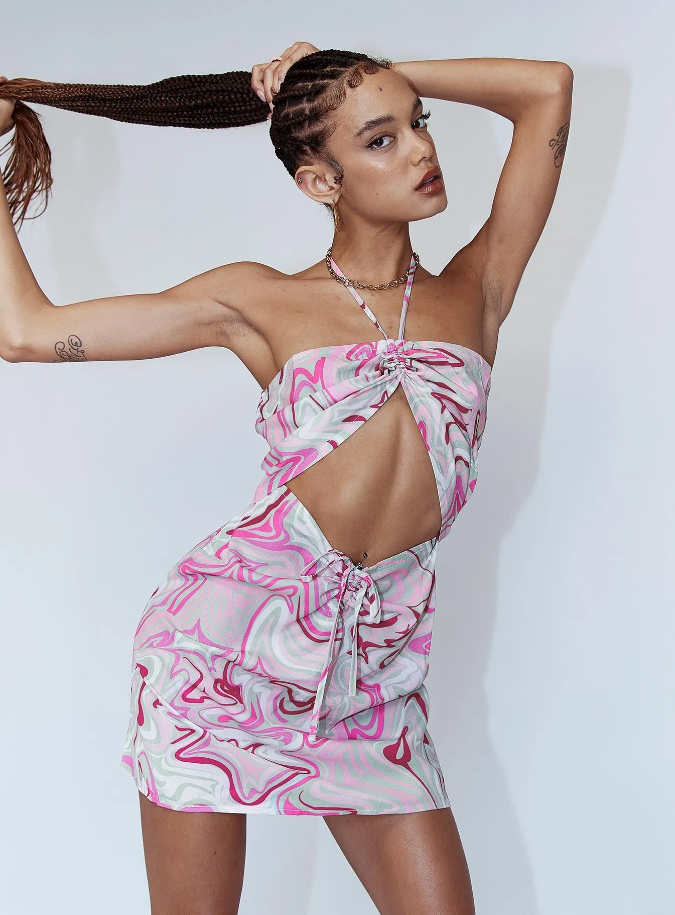 Relax Tones Trendy Look Dixie Mini Dress Pink