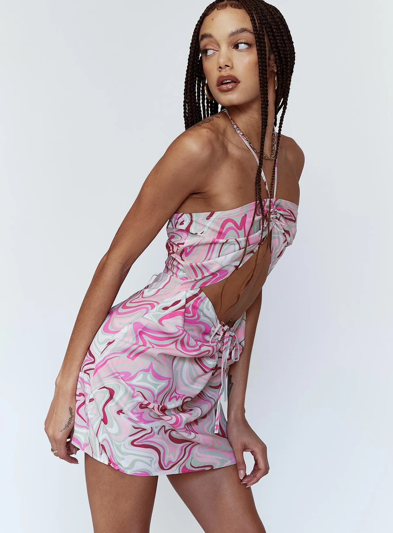 Dixie Mini Dress Pink Peplum-Style