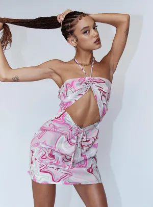 Relax Tones Trendy Look Dixie Mini Dress Pink