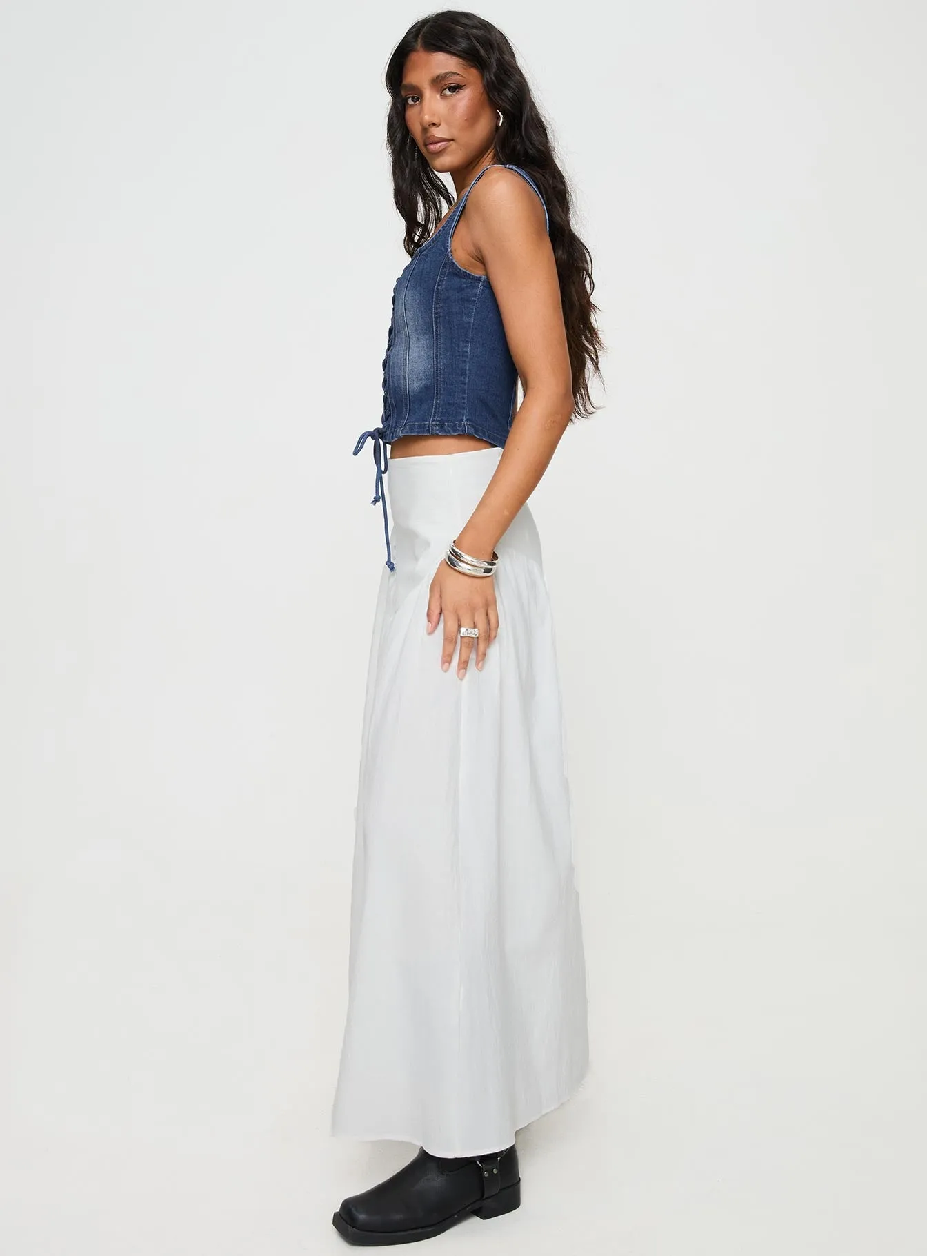 quick dry Classic Comfort Cillie Maxi Skirt White