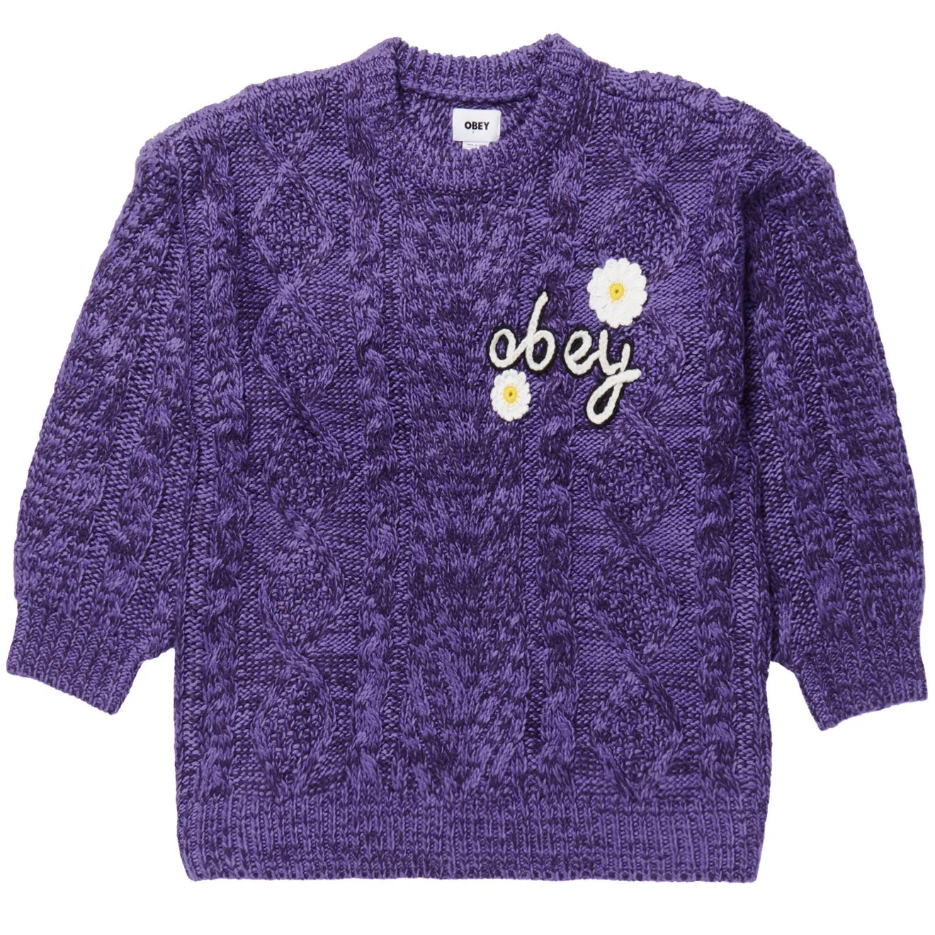 Obey Womens Flora Sweater Passion Flower SoftTouch Material