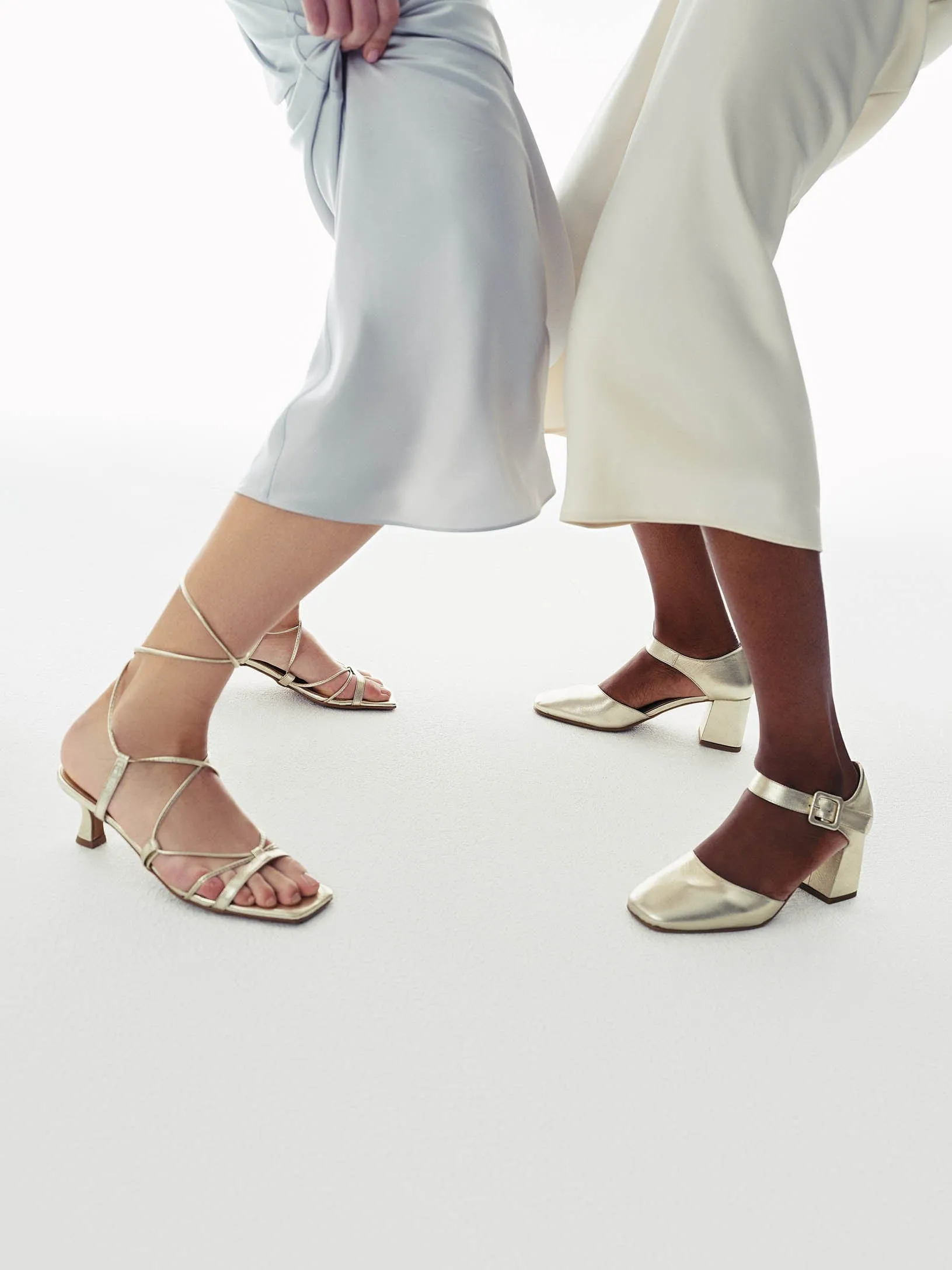 Chunky Heeled Boots Marbella Gold Mary Jane