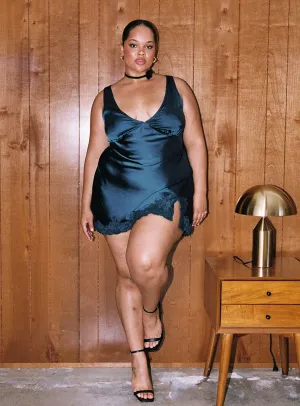 Athenia Mini Dress Navy Curve Grace Soft Stylish Waistband