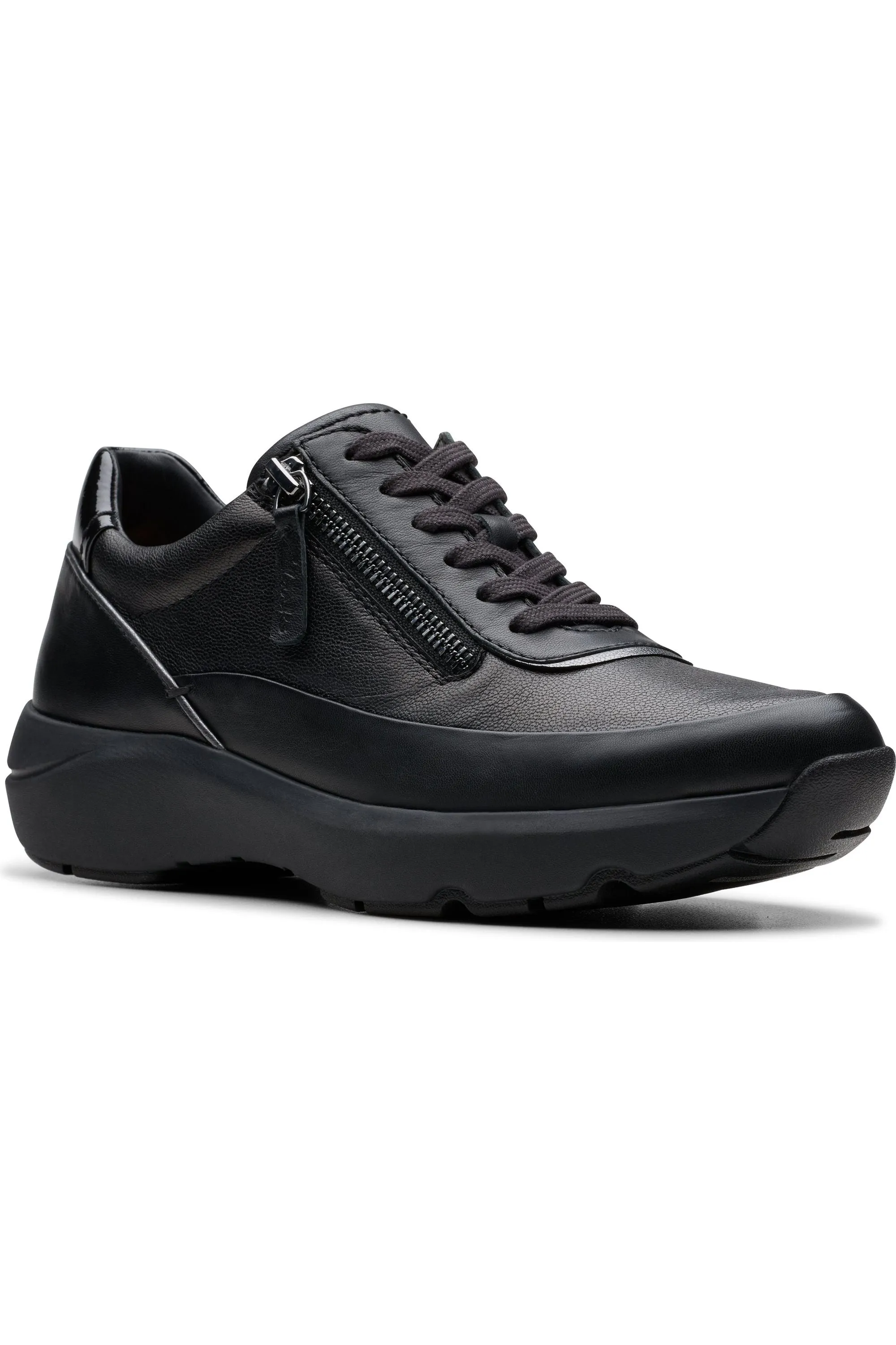 Injury Safe Clarks Tivoli Zip in Black Combi (All Black)