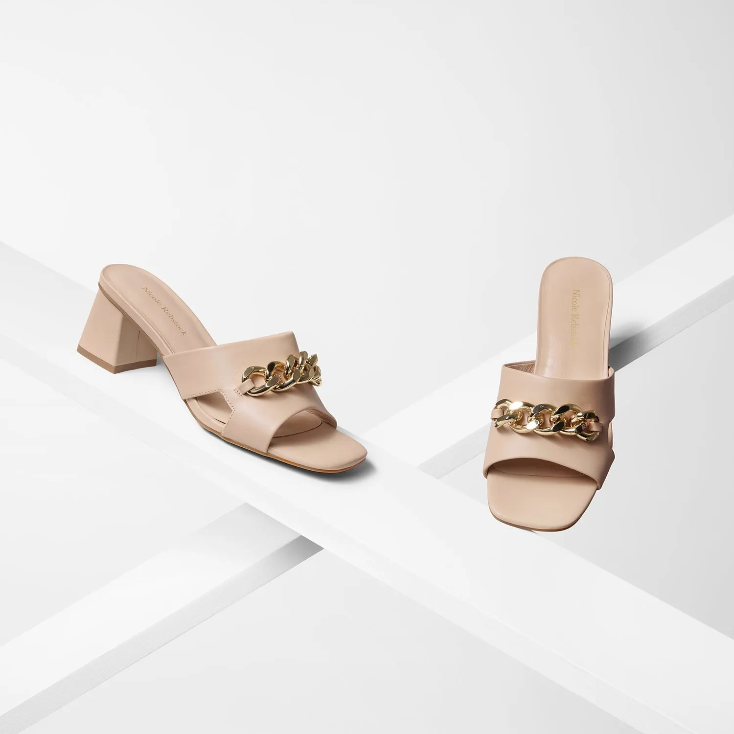 Evie Sandal Heel | Nude Leather Urban Style