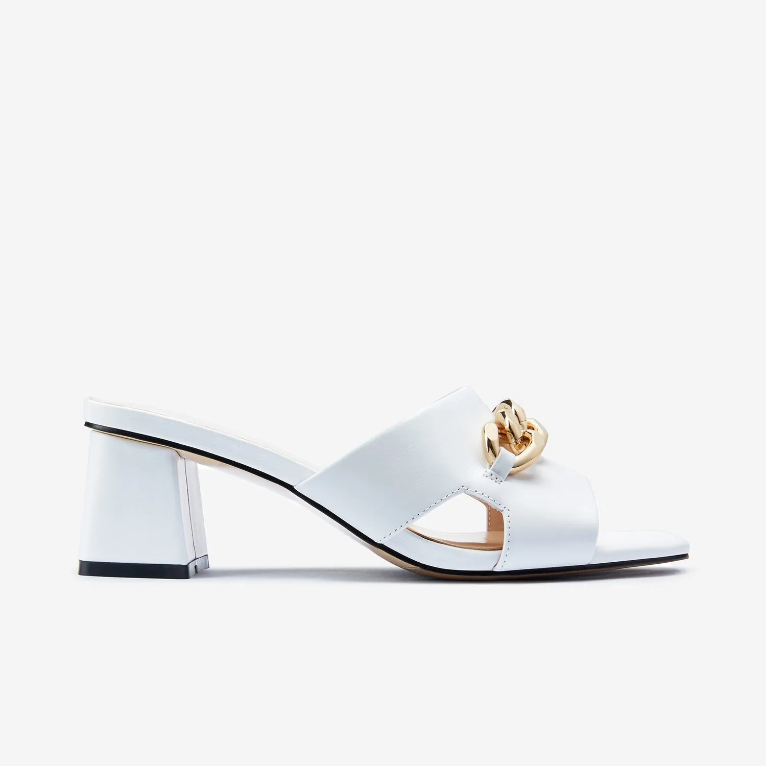 Evie Sandal Heel | White Leather Calm Style Flirty Energy
