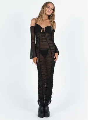 JGR & STN Bellatrix Maxi Dress Black Sleek Appearance