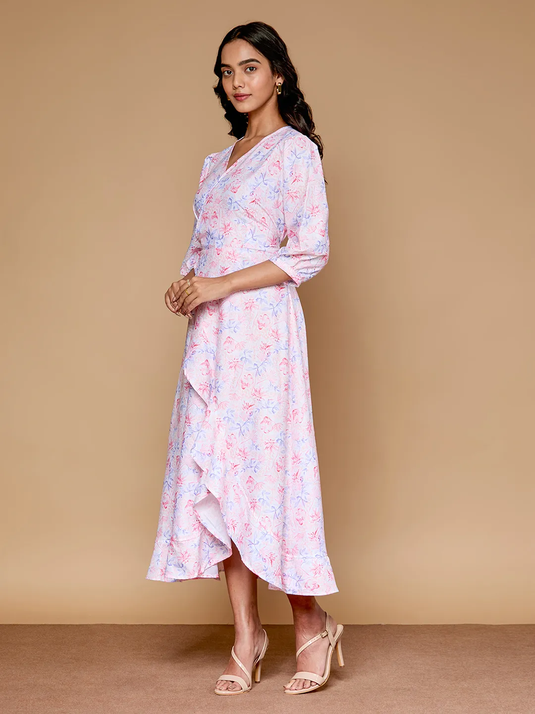 Painterly Floral Printed Dress Family Glow Warm Season