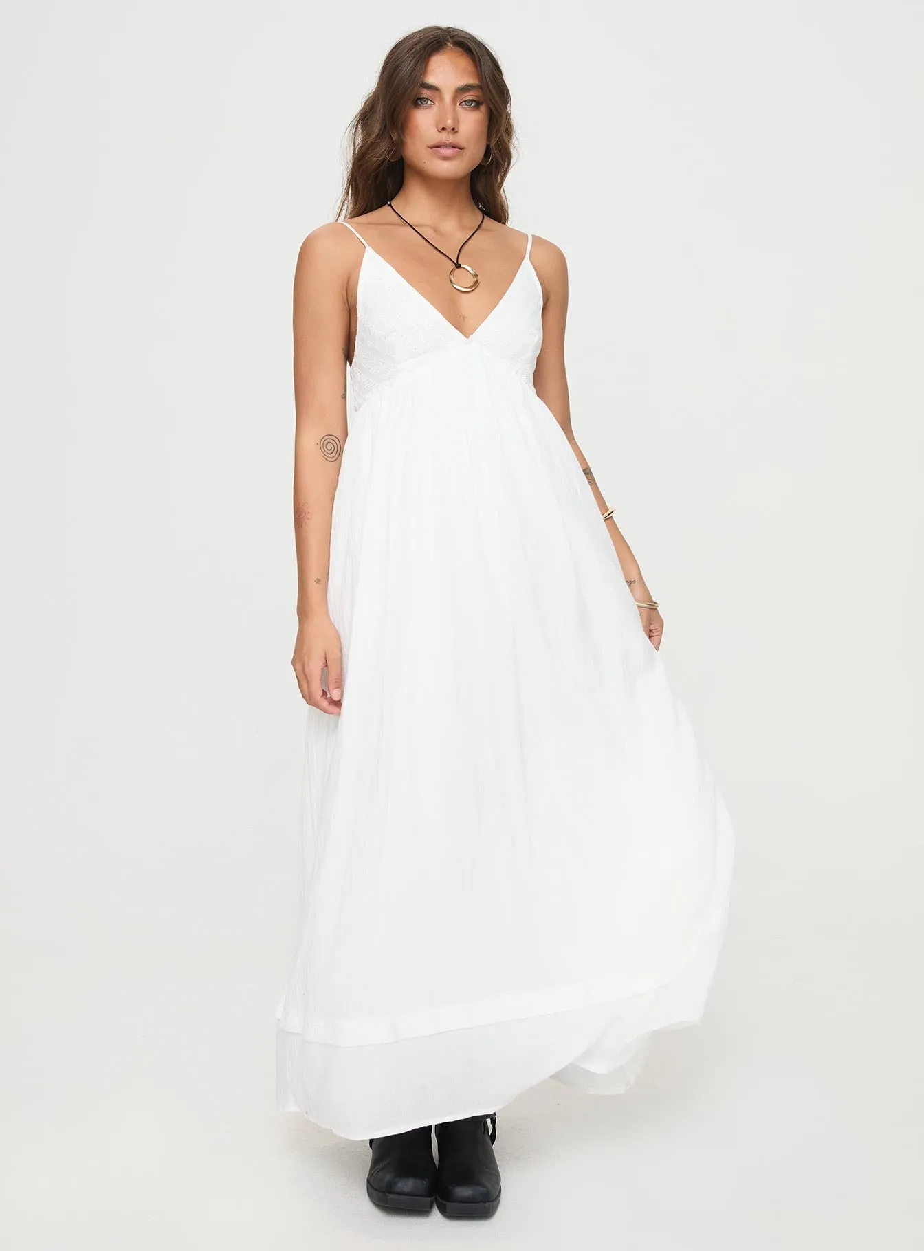 Eriksson Maxi Dress White Evening Ready Smart Casual